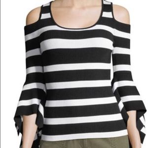 Saks Fifth Ave. Cold Shoulder Bell-Sleeve Sweater